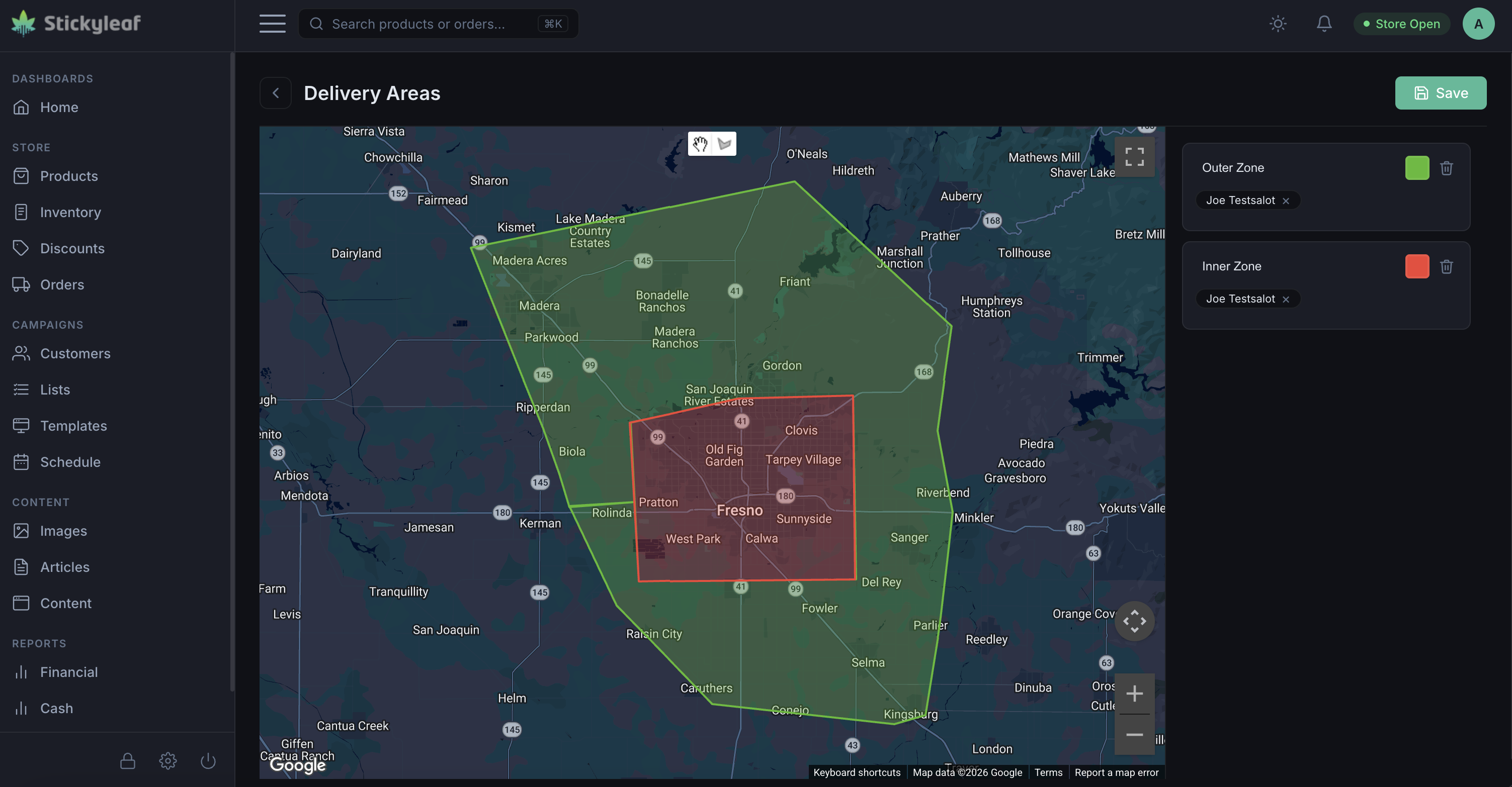 Delivery Zone Management